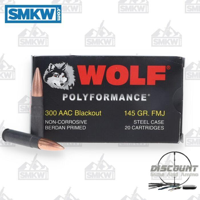 Wolf (Steel Case) - 300 AAC Blackout - 145 Grain FMJ - 500 Rounds