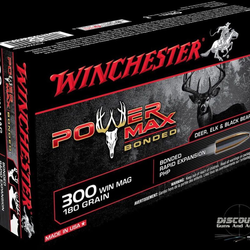 Winchester POWER MAX BONDED .300 Winchester Magnum 180 grain Bonded Rapid Expansion Protected Hollow Point - 500 Rounds