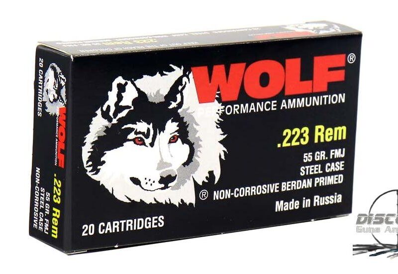 Wolf Ammo .223 Remington 55 grain Full Metal Jacket (FMJ) Bimetal Centerfire Rifle Ammunition - 500 Rounds