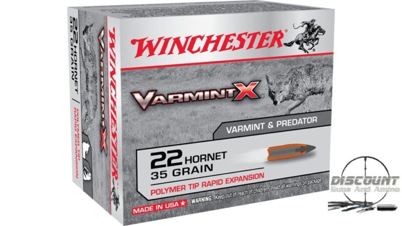 Winchester VARMINT X RIFLE .22 Hornet 35 grain Rapid Expansion Polymer Tip Centerfire Rifle Ammunition X22P