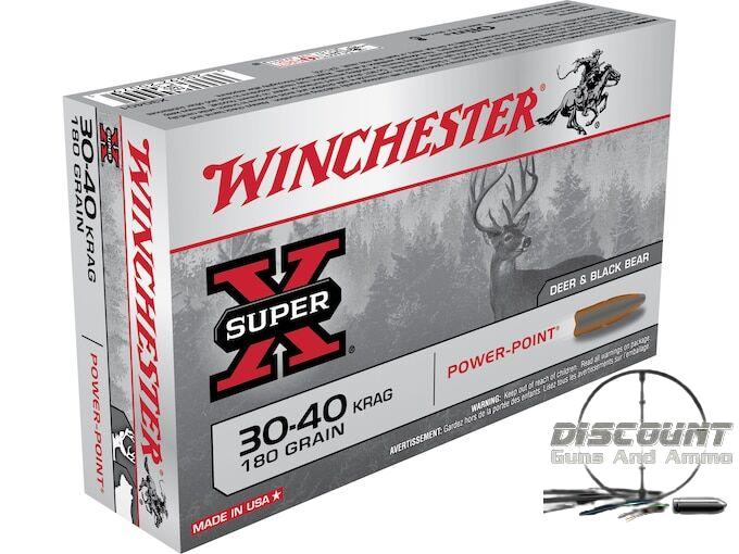 Winchester Super-X Ammunition 30-40 Krag 180 Grain Power-Point Box of 500 Rounds