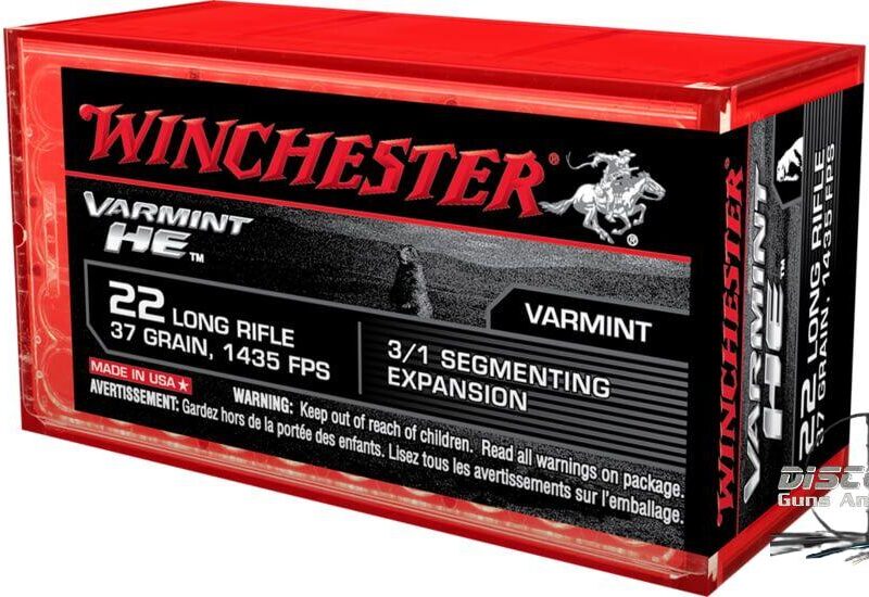 Winchester VARMINT HE .22 Long Rifle 37 grain 3/1 Fragmenting Hollow Point Rimfire Ammunition S22LRFSP