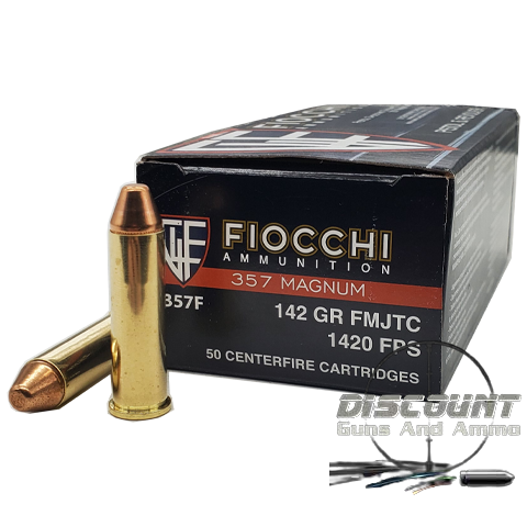 Fiocchi - 357 Mag - 142 Grain FMJTC - 500 Rounds