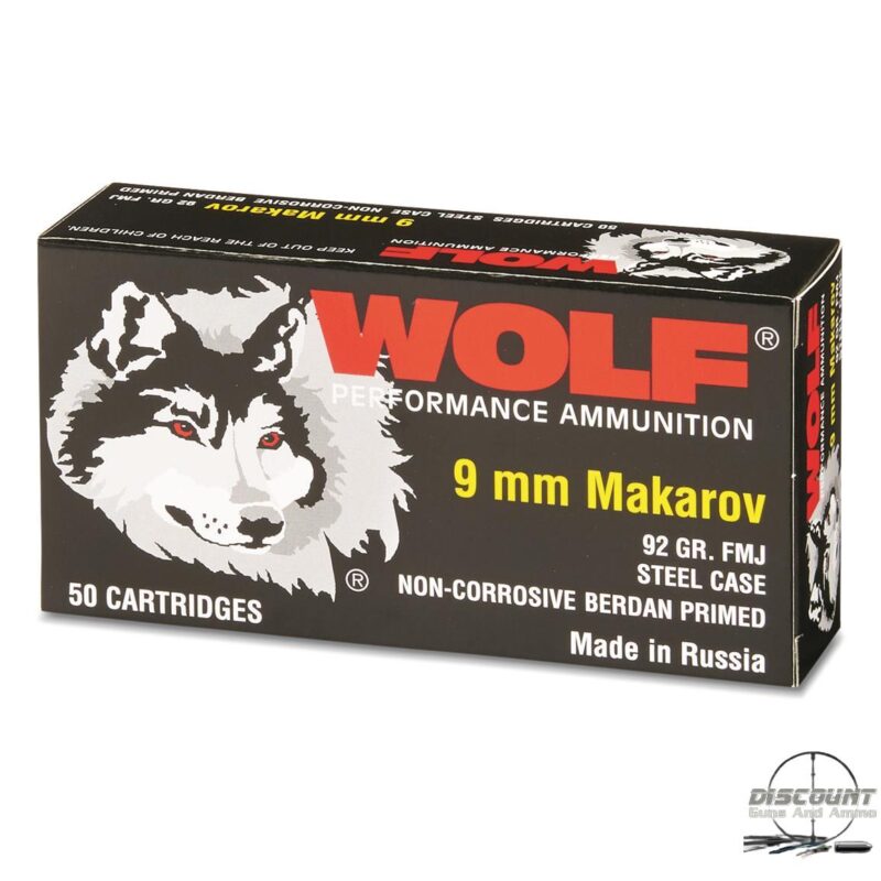 Wolf 9x18mm Makarov FMJ 92 Grain 500 Rounds