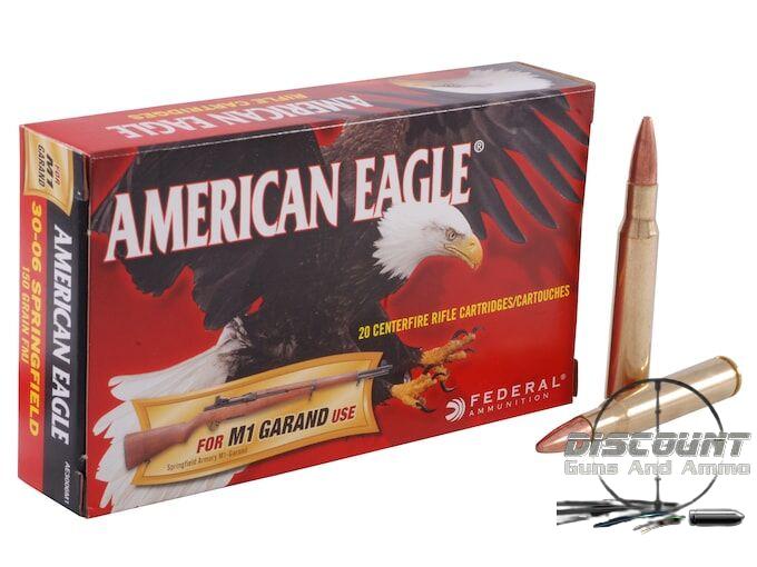 Federal American Eagle Ammunition 30-06 Springfield (M1 Garand) 150 Grain FMJ, 500 Rounds