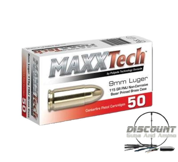 MAXXTECH 9MM AMMUNITION BOX BRASS CASING 500 Rds