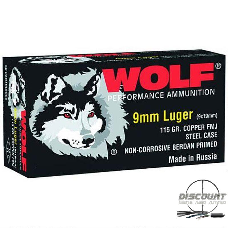 Wolf Performance 9mm Luger Ammunition FMJ 115 Grain 500 Rounds