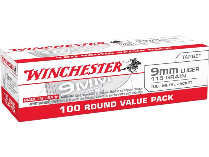 Winchester Target & Practice Ammunition 9mm Luger 115 Grain